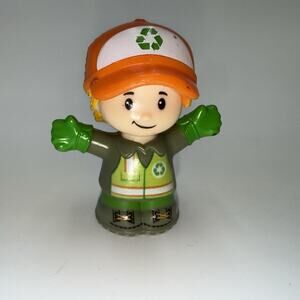 Fisher Price Little People Trash Man Recycle Boy Figure 2021 Mattel
